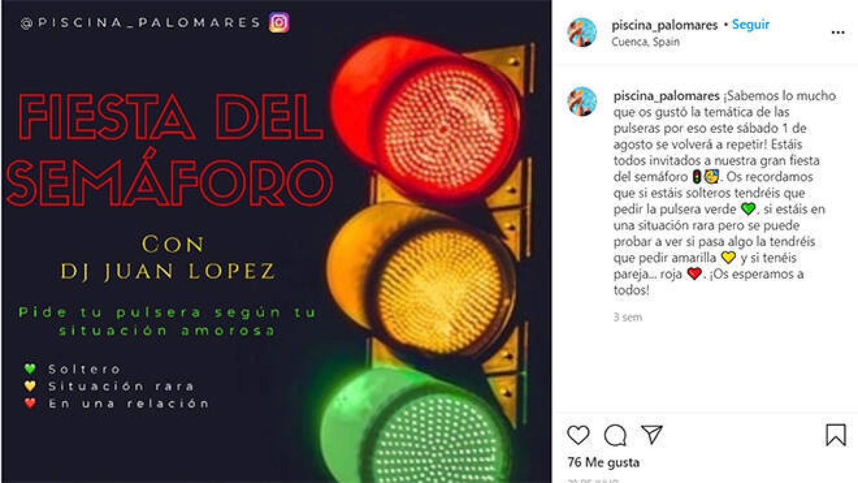 FOTO: Promoción en Instagram de una de las fiestas.