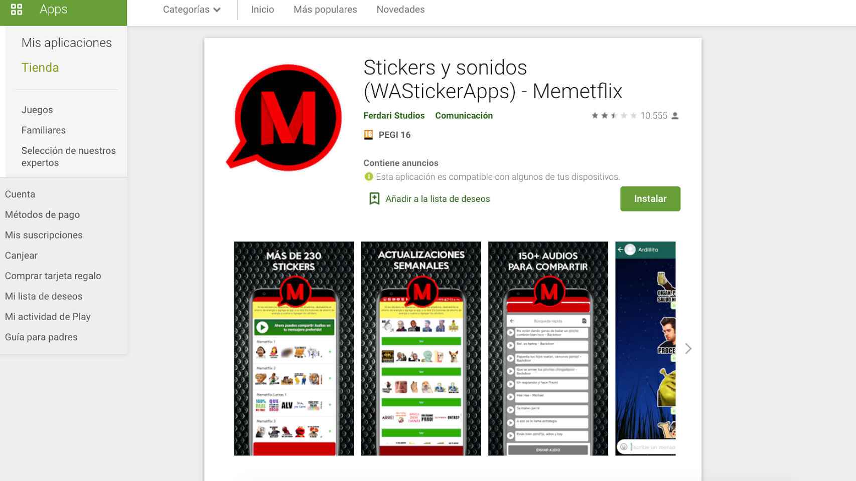 Hay apps que nos permiten instalar stickers