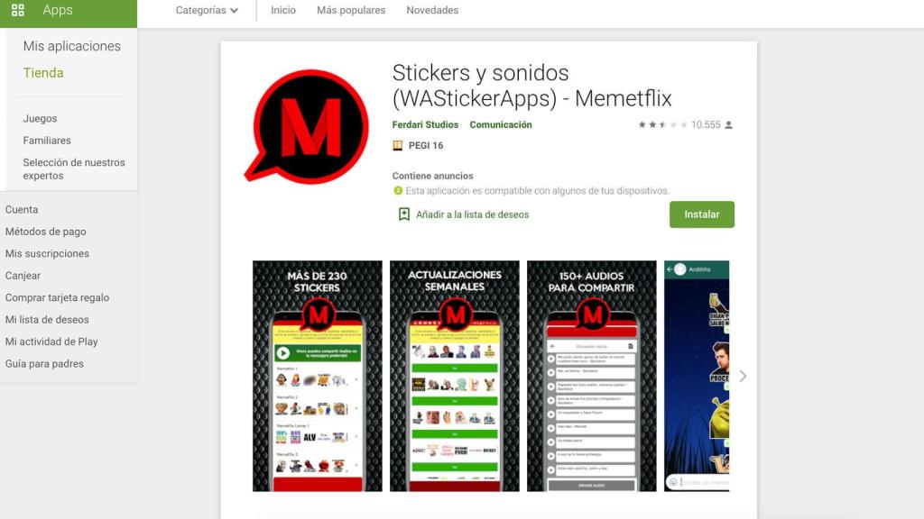 App de stickers y sonidos para WhatsApp.