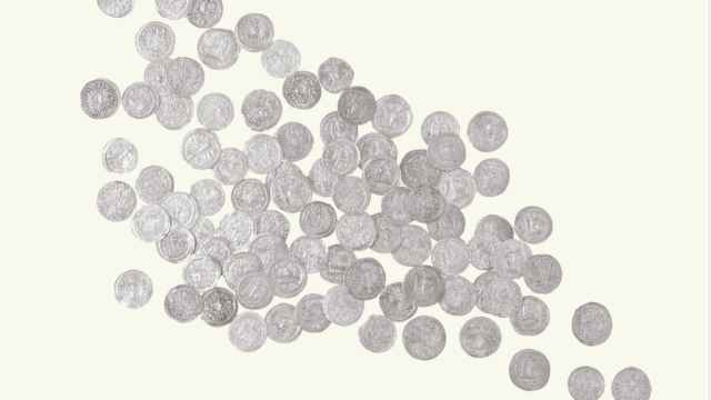 Conjunto de monedas que componen el Tesoro de Recópolis.