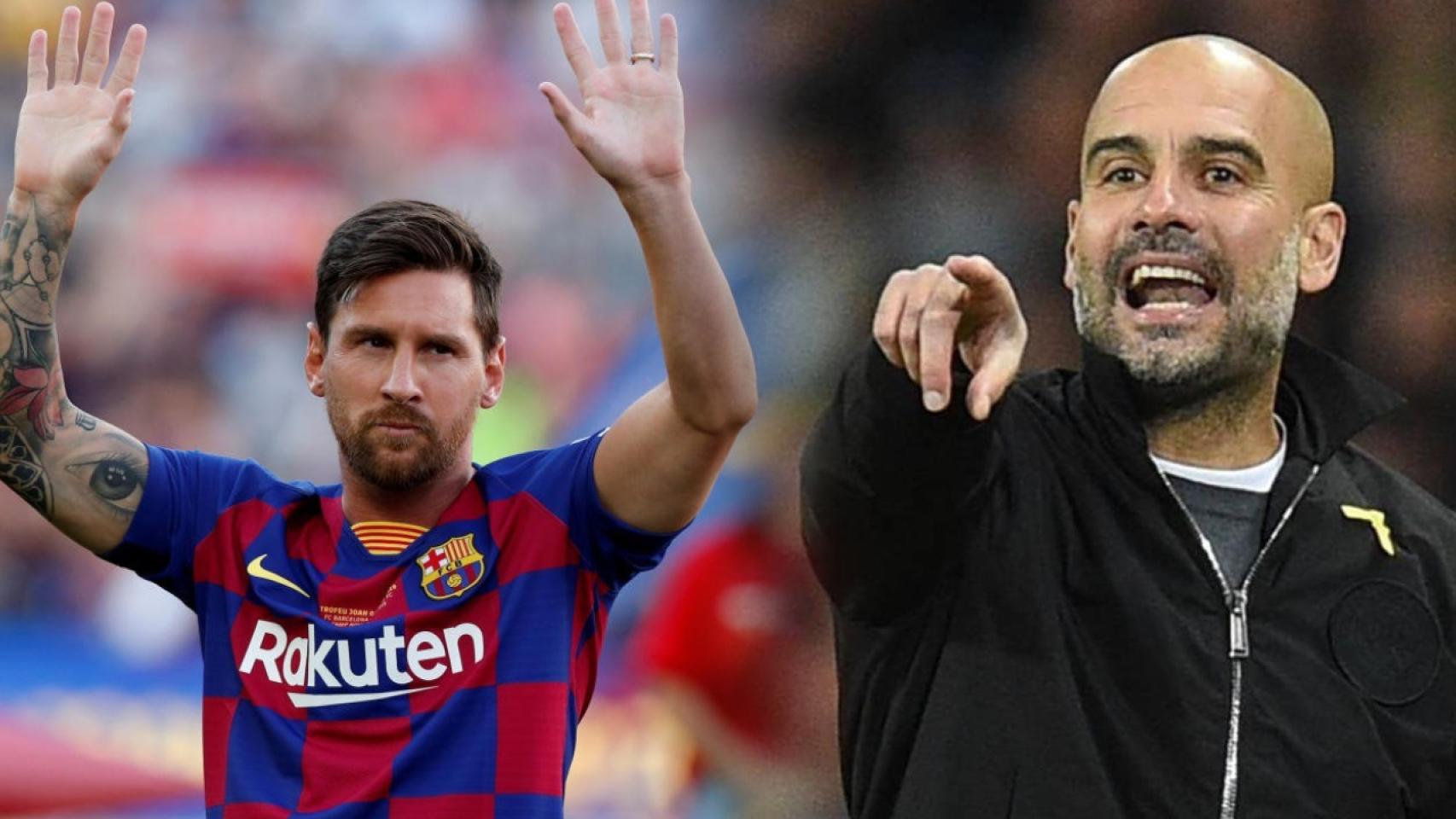 Leo Messi y Pep Guardiola