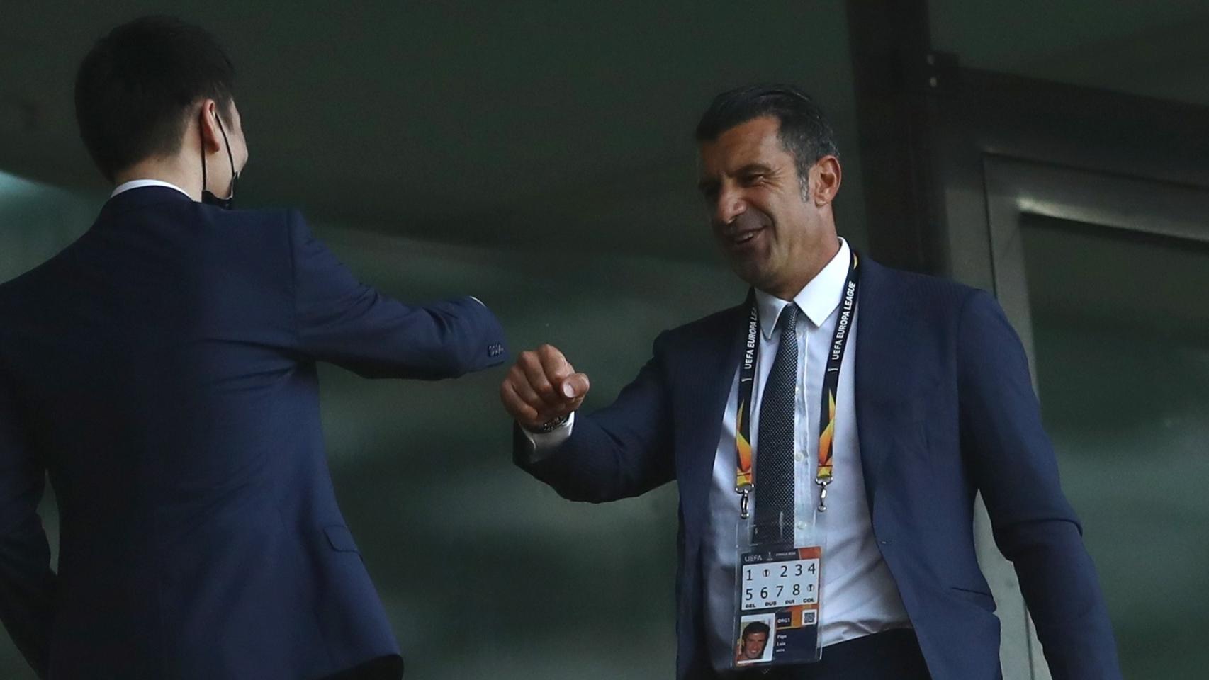 Luis Figo, presente en la final de la Europa League