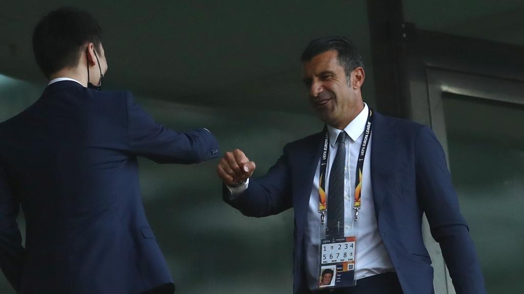 Luis Figo, presente en la final de la Europa League