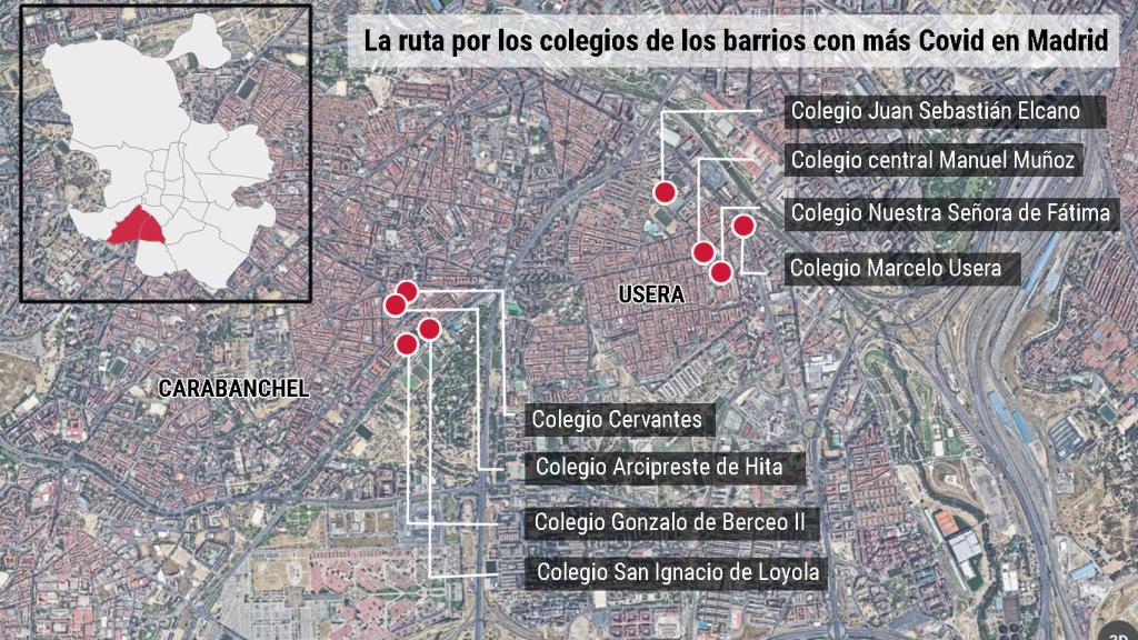 Ruta por los colegios de Usera y Carabanchel.