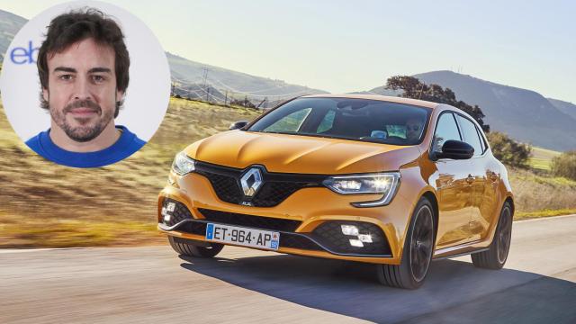 Montaje realizado con la imagen de Fernando Alonso y nuevo coche, un Renault Mégane R.S.