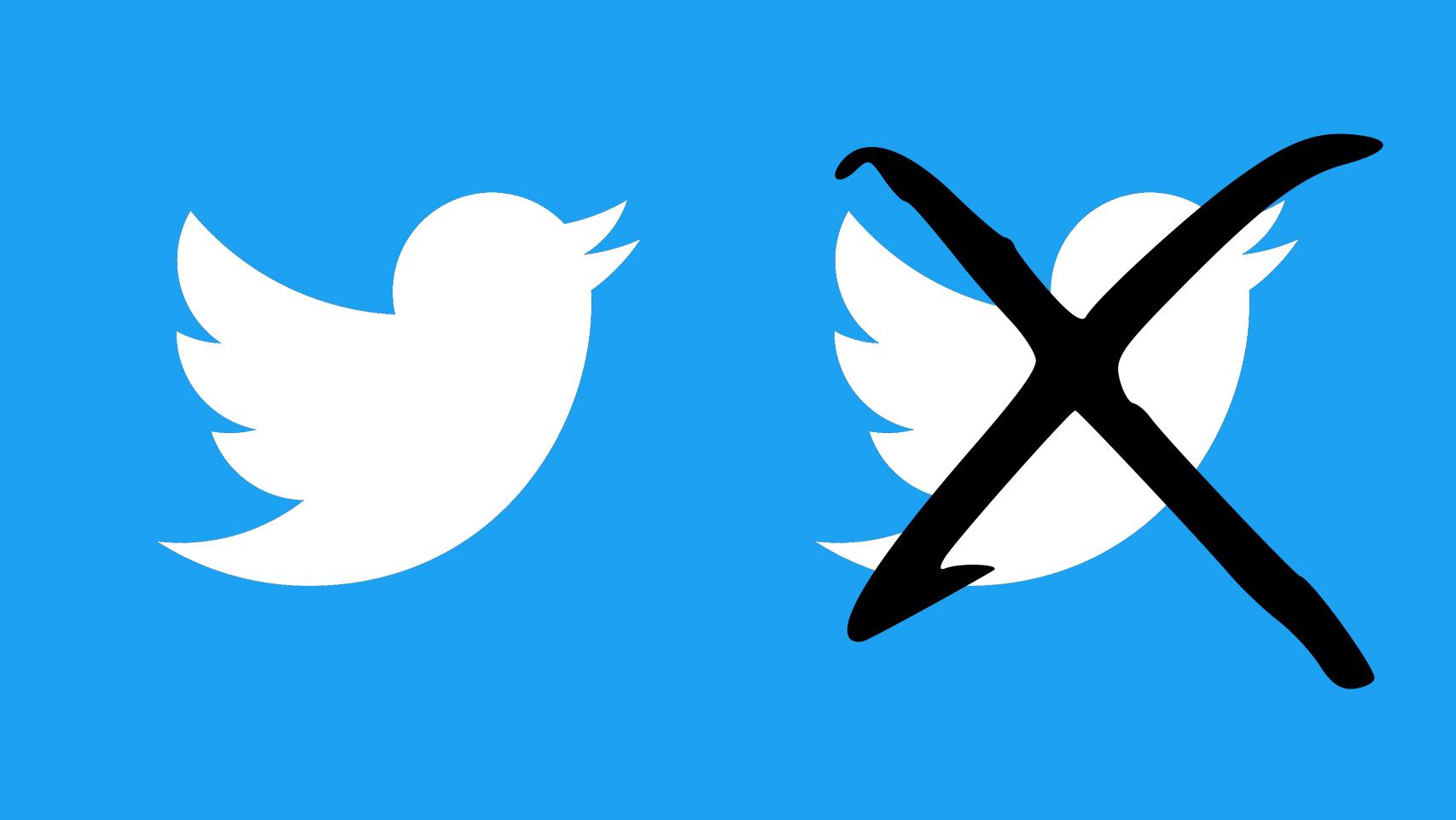 Logo de Twitter duplicado.