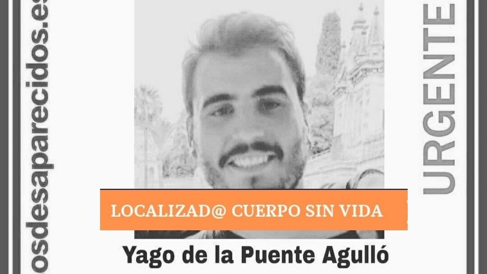 Sos Desaparecidos ratifica que Yago de la Puente ha sido localizado sin vida.