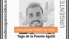 Sos Desaparecidos ratifica que Yago de la Puente ha sido localizado sin vida.