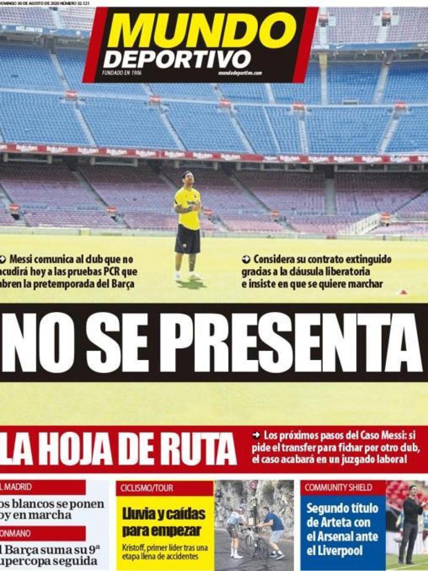 La portada del diario Mundo Deportivo (30/08/2020)