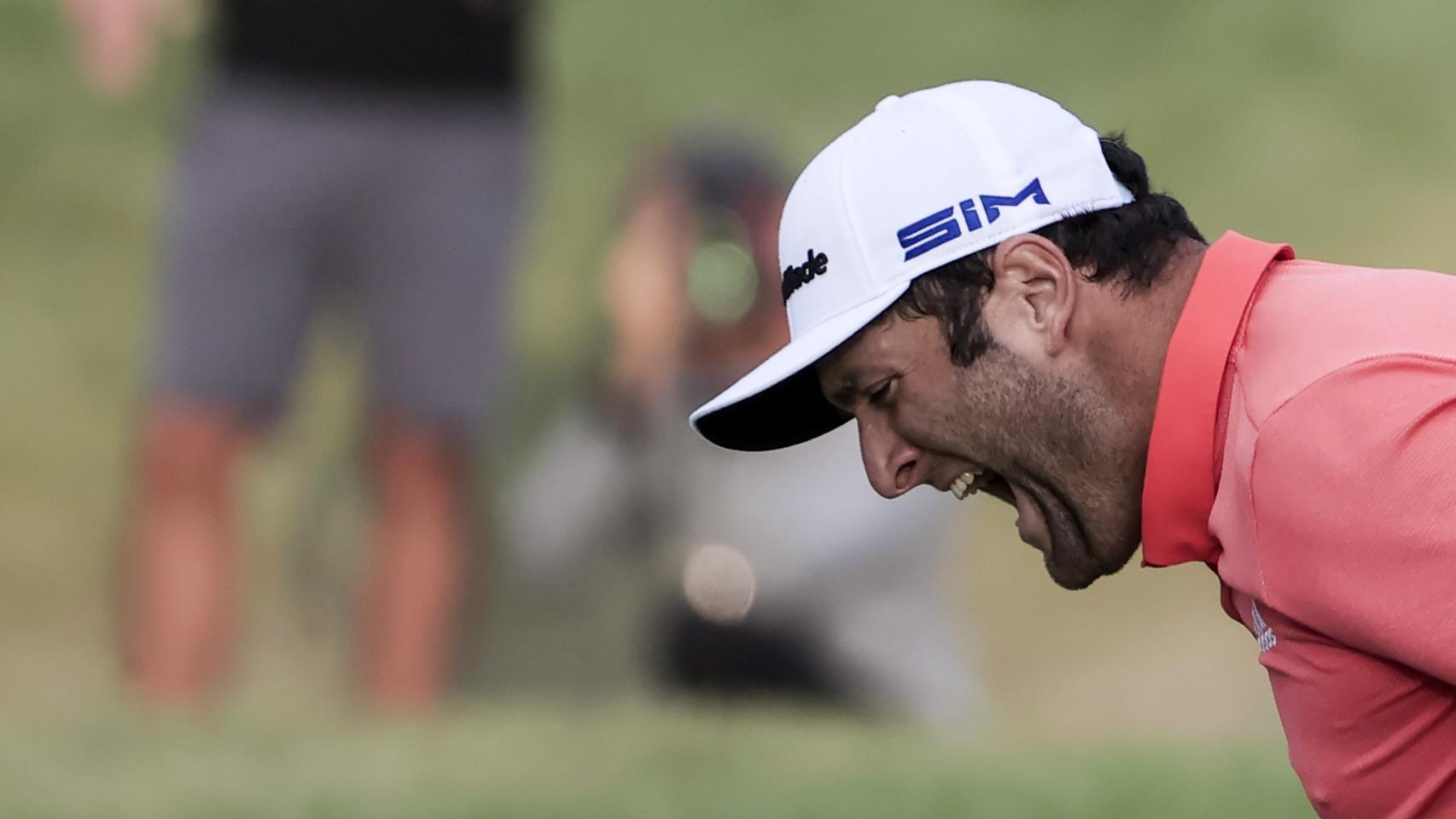 Jon Rahm celebra el golpe que le valió para llevarse el BMW Championship