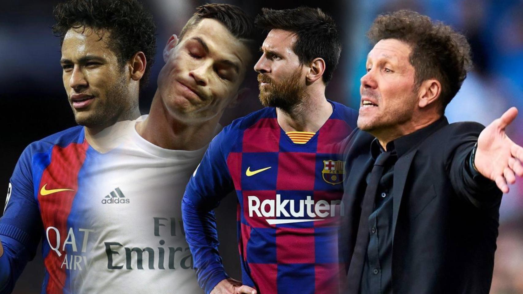 Neymar Jr, Cristiano Ronaldo, Leo Messi y Diego Pablo Simeone