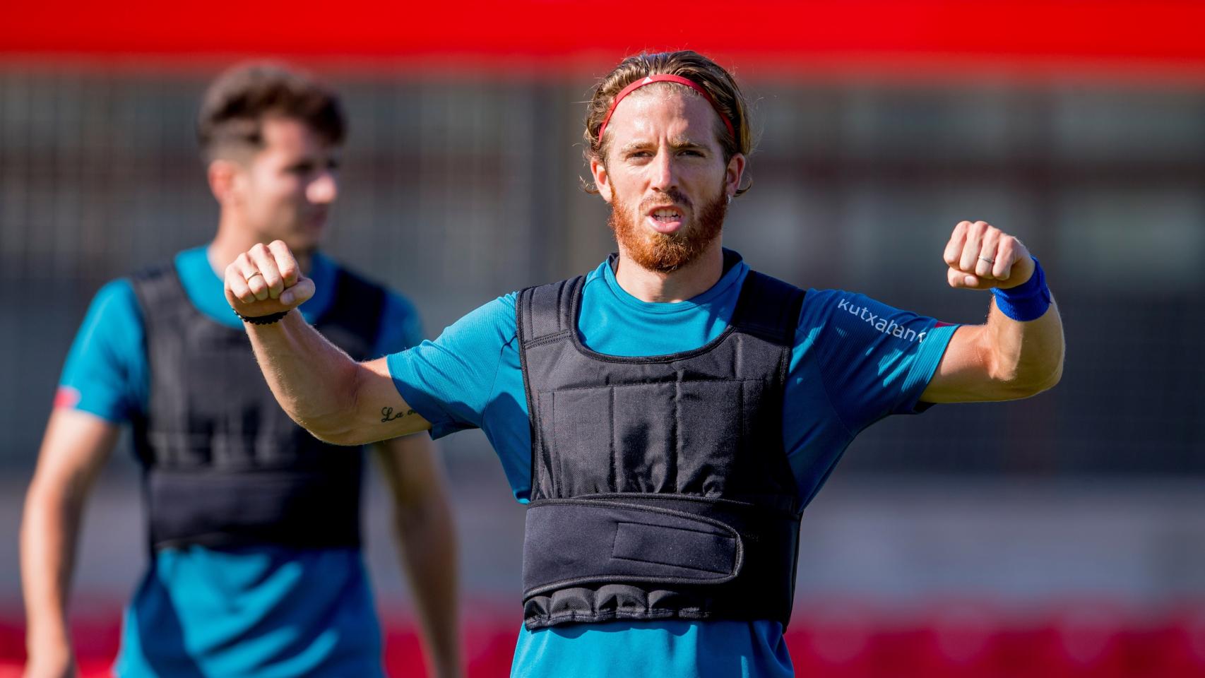 Muniaín durante un entrenamiento del Athletic Club