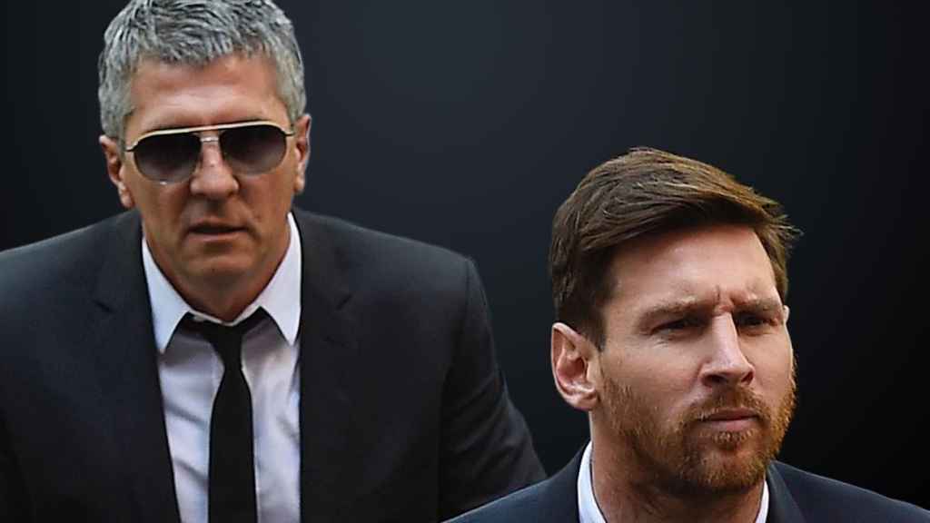 Jorge Messi, padre de Leo, y el aún jugador del Barça en una imagen de archivo