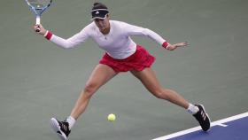 Muguruza, durante su estreno en el US Open.