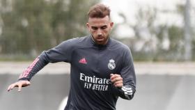 Borja Mayoral durante un entrenamiento del Real Madrid