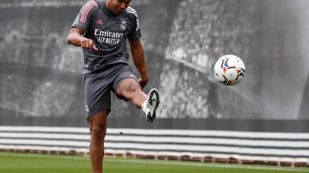 Casemiro durante un entrenamiento del Real Madrid