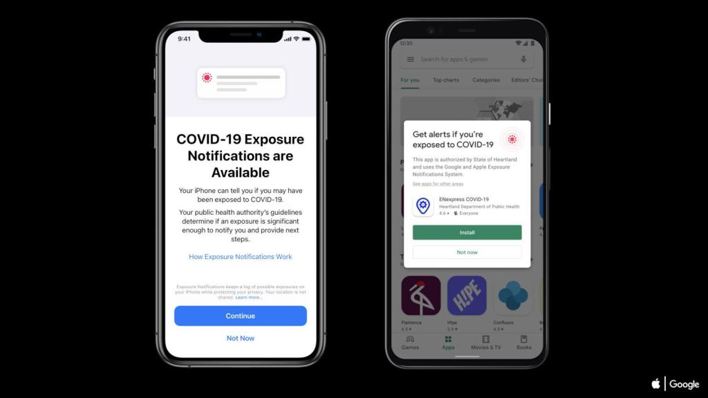 Nuevos avisos de notificación de coronavirus en iOS y Android