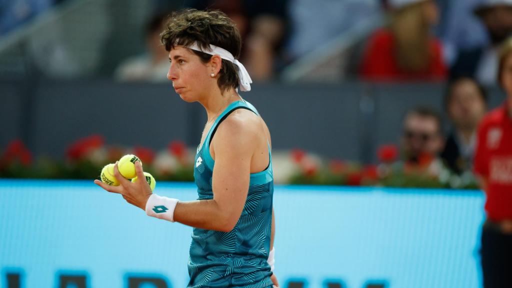 Carla Suárez, durante un partido en Madrid el año pasado.