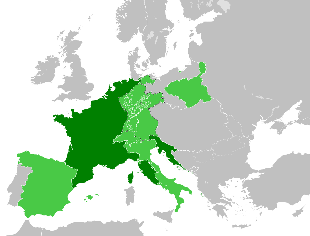 Imperio Napoleónico en 1812. https://es.wikipedia.org