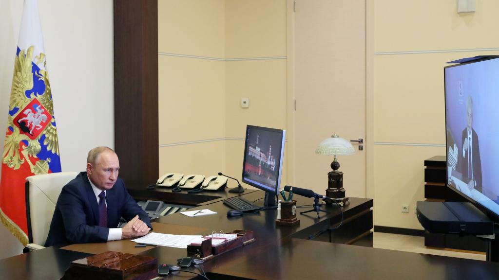 El presidente ruso, Vladimir Putin, durante una videoconferencia.