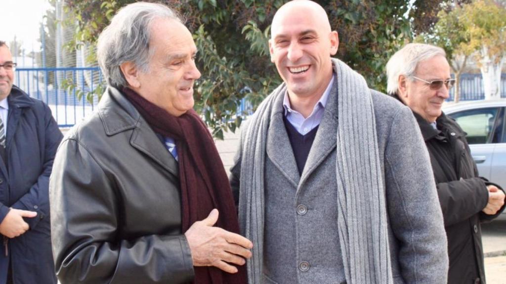 Luis Rubiales y Óscar Fle, presidentes de la RFEF y la FAF