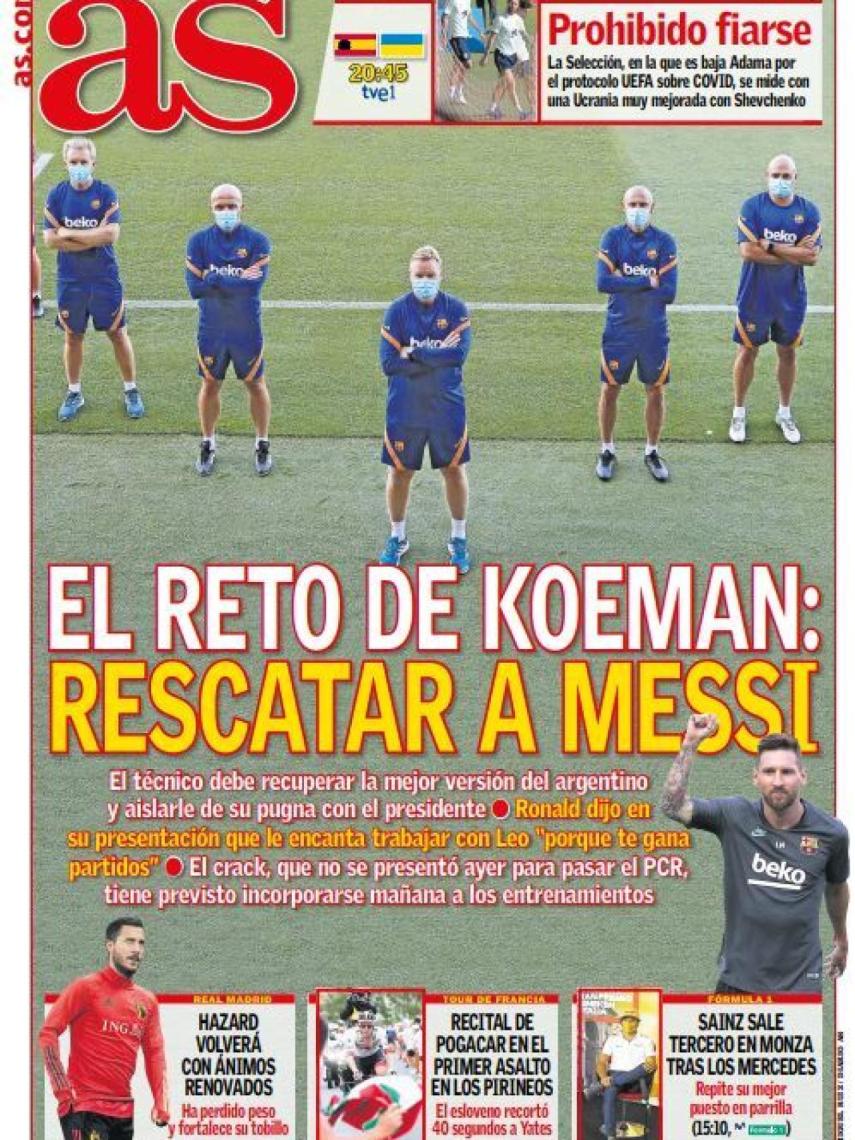 La portada del diario AS (06/08/2020)