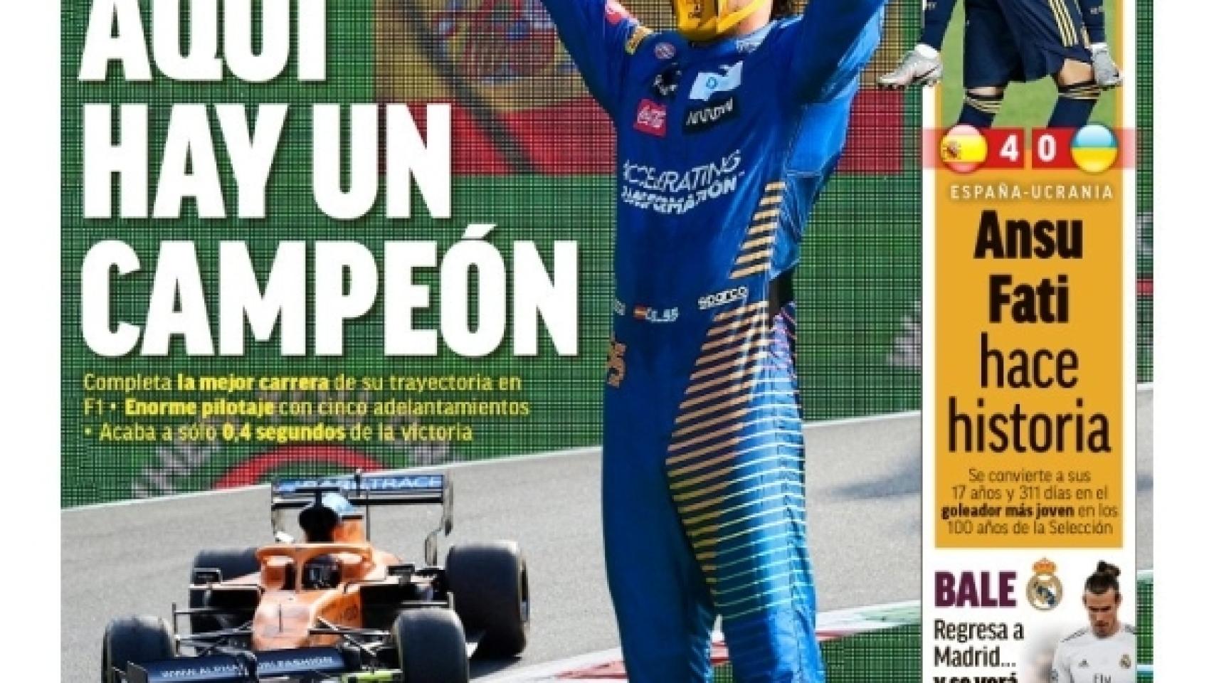 La portada del diario MARCA (07/09/2020)