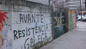 Pintada en apoyo a Resistencia Galega, en una foto de archivo.