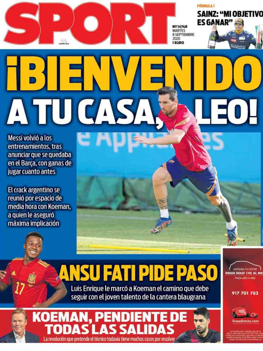 Portada Sport 08-09-2020