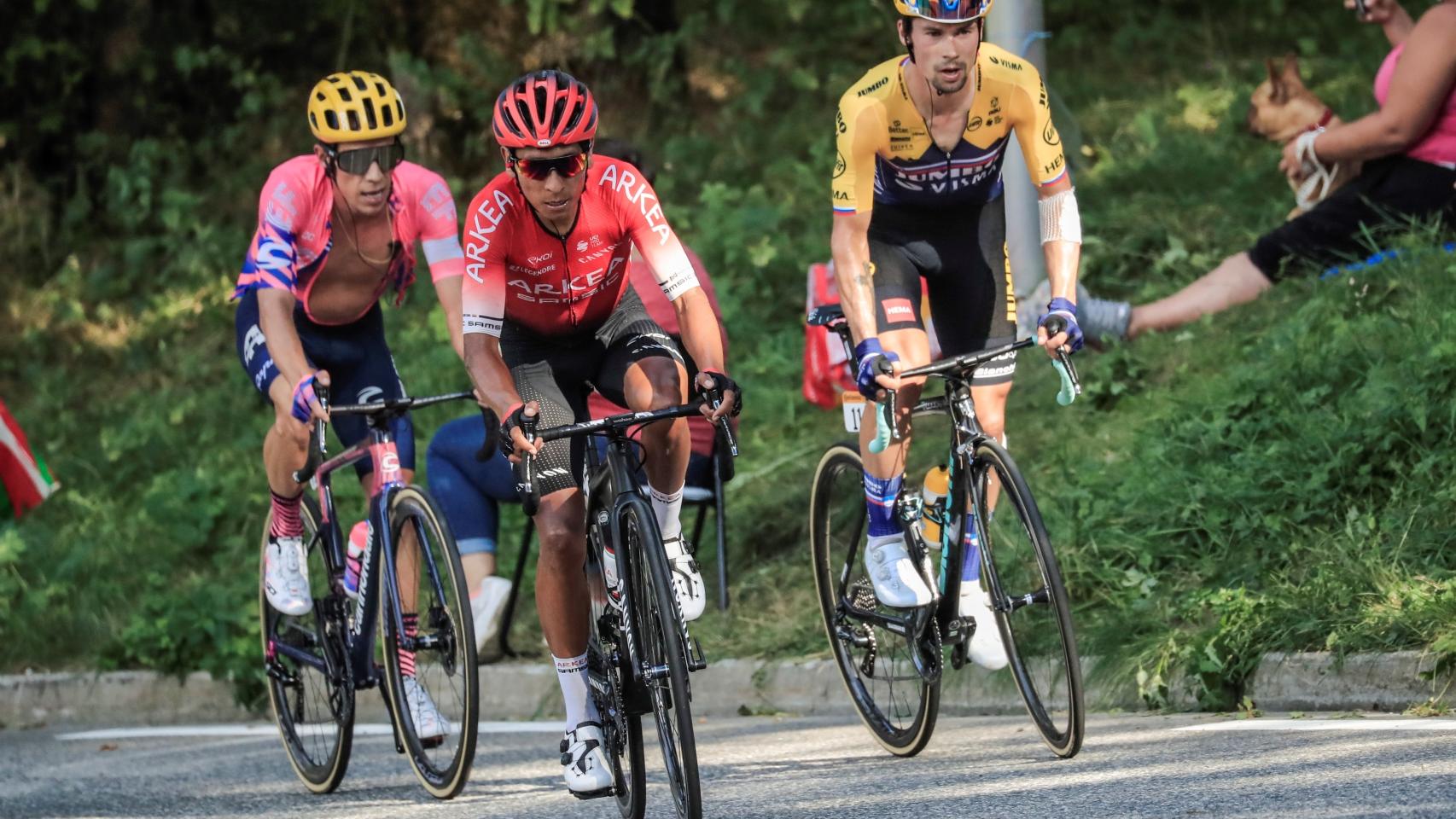 Nairo Quintana y Rigoberto Urán marcan de cerca a Roglic