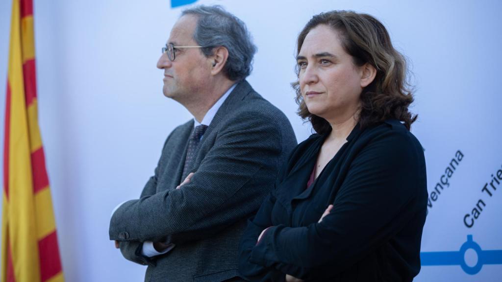 El presidente de la Generalitat, Quim Torra, y la alcaldesa de Barcelona, Ada Colau, en una imagen de archivo.