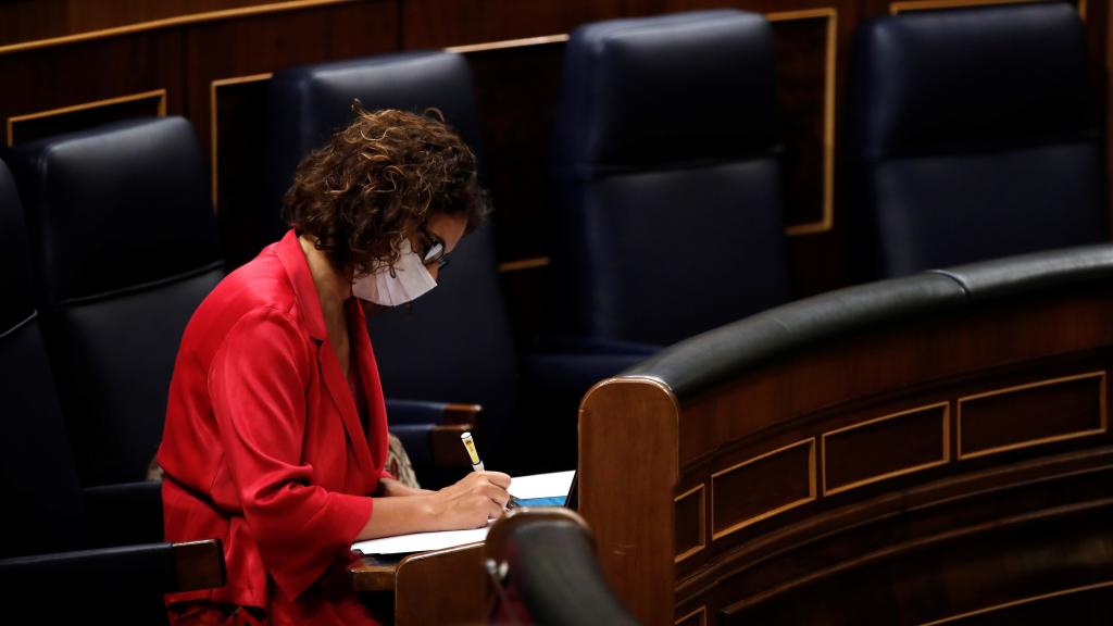 María Jesús Montero, ministra de Hacienda, en el Congreso.