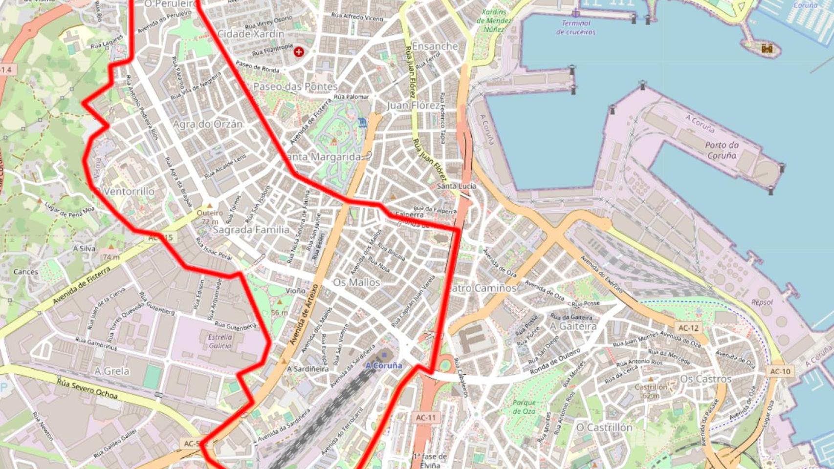 Mapa: Todas las calles y barrios de A Coruña que aún tienen restricciones por COVID