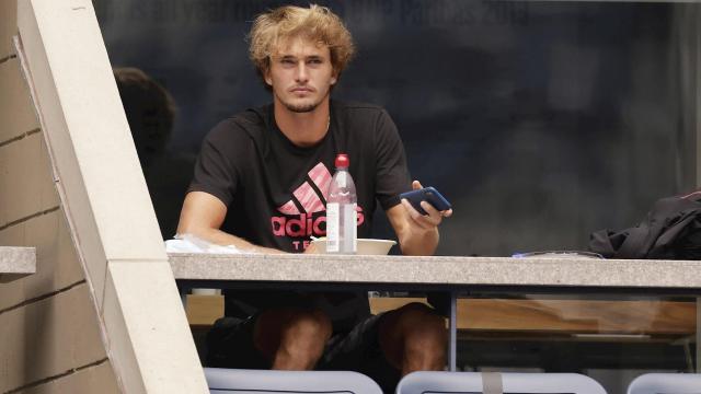 Zverev, en su suite del US Open en la pista Arthur Ashe.