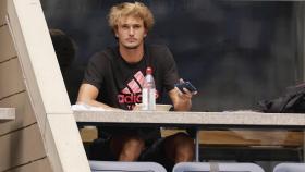 Zverev, en su suite del US Open en la pista Arthur Ashe.