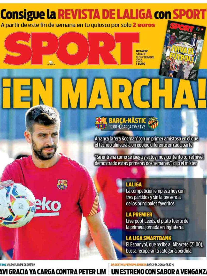 La portada del diario SPORT (12/09/2020)