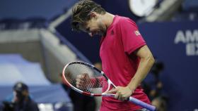 Thiem, celebrando su pase a la final del US Open.