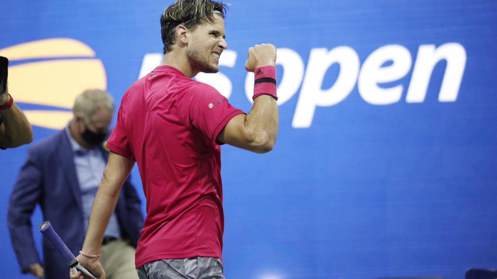 Dominic Thiem celebra su victoria frente a Medvedev en el US Open