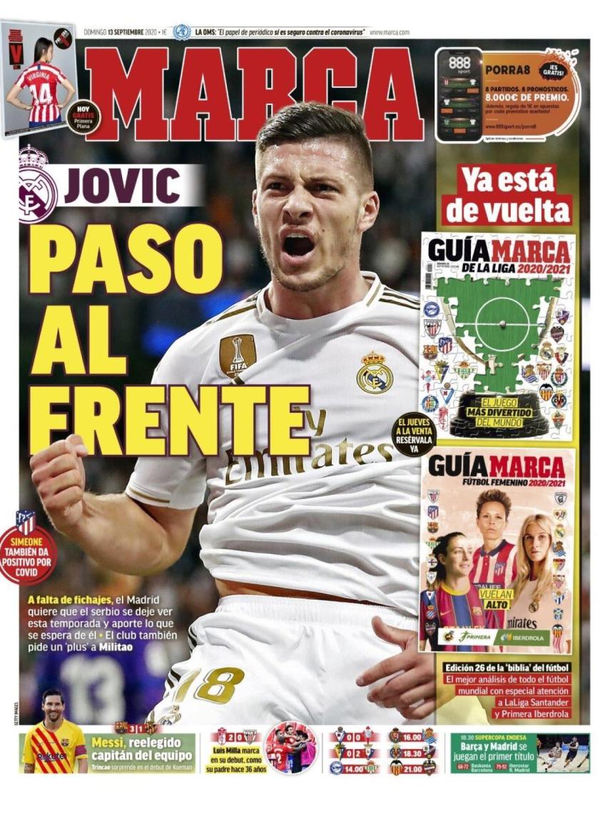 La portada del diario MARCA (13/09/2020)