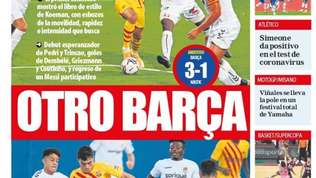 La portada del diario Mundo Deportivo (13/09/2020)