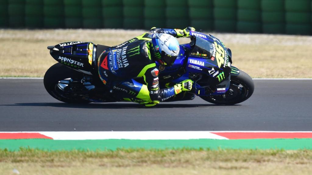 Valentino Rossi durante su carrera en San Marino