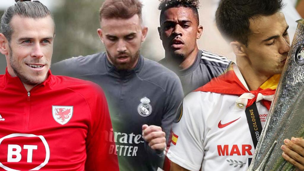 Gareth Bale, Borja Mayoral, Mariano Díaz y Sergio Reguilón