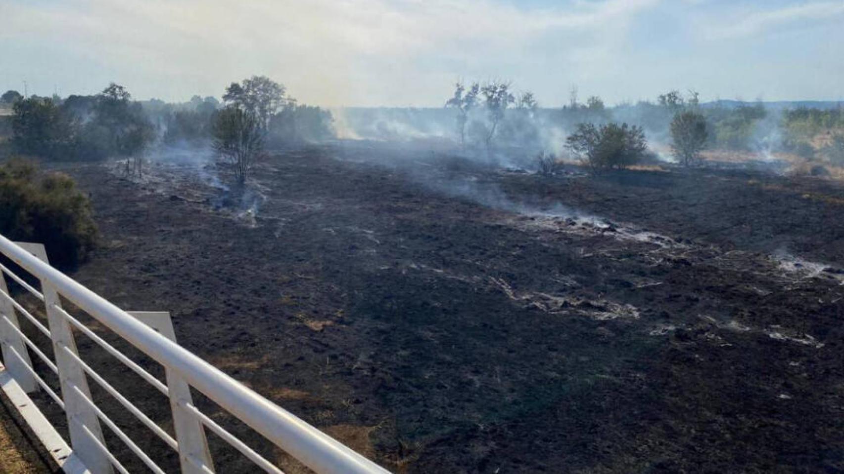 Imagen del incendio. Foto: La Voz del Tajo