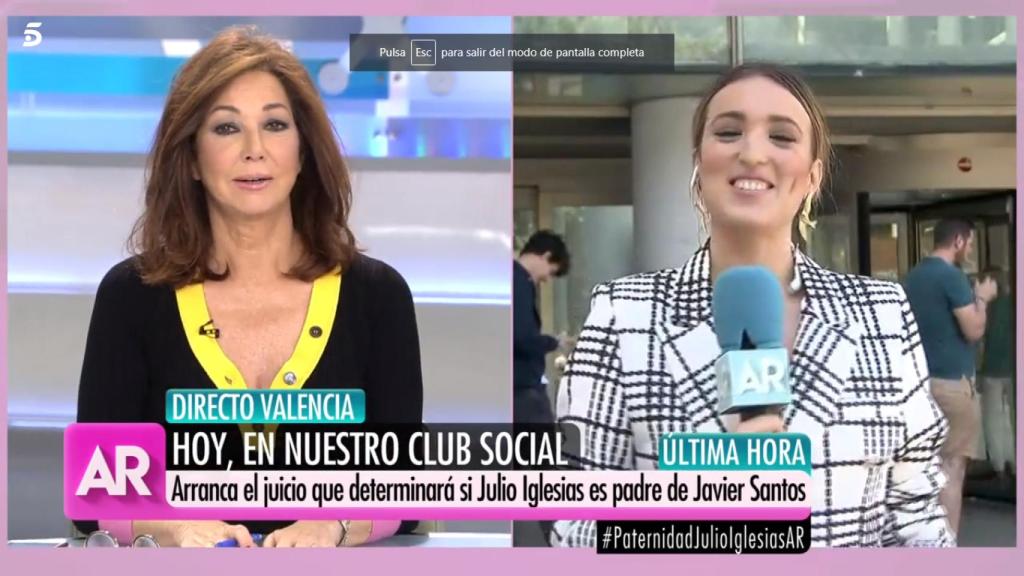 Marta Riesco, en una conexión con Ana Rosa.