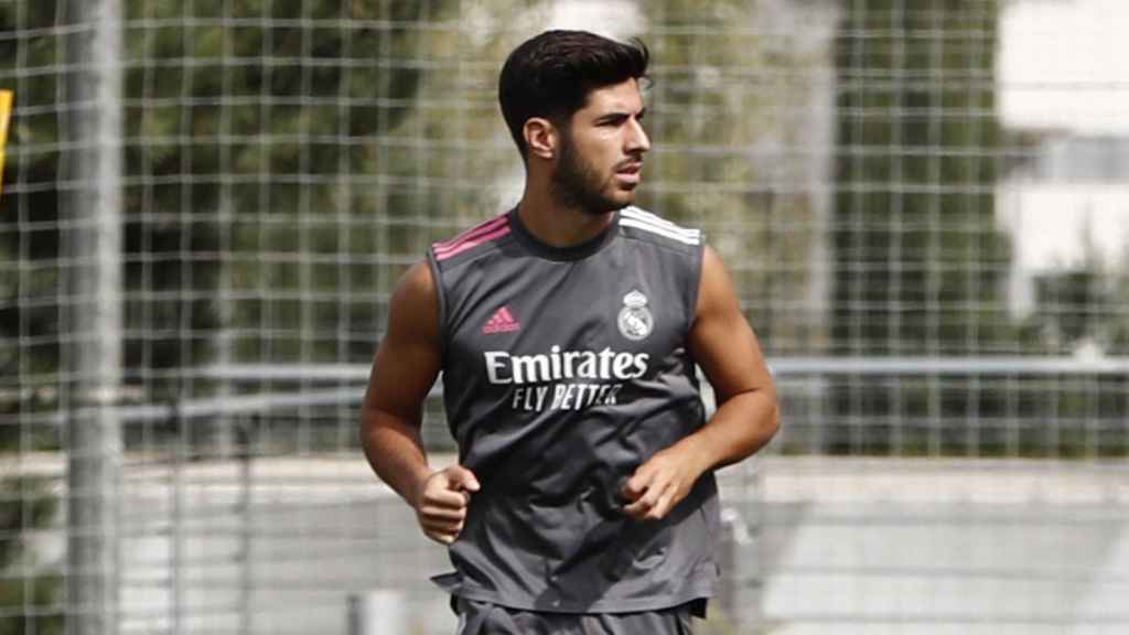 Asensio en el entrenamiento del Real Madrid