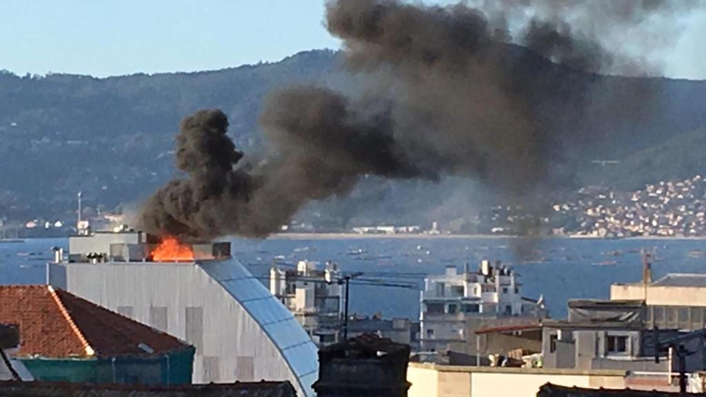 Incendio en la azotea de la sede del RC Celta de Vigo