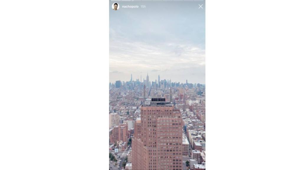 Vistas a la ciudad de Nueva York desde el salón de Nacho Polo.