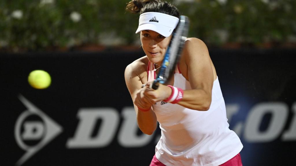 Muguruza, durante su primer partido en Roma.