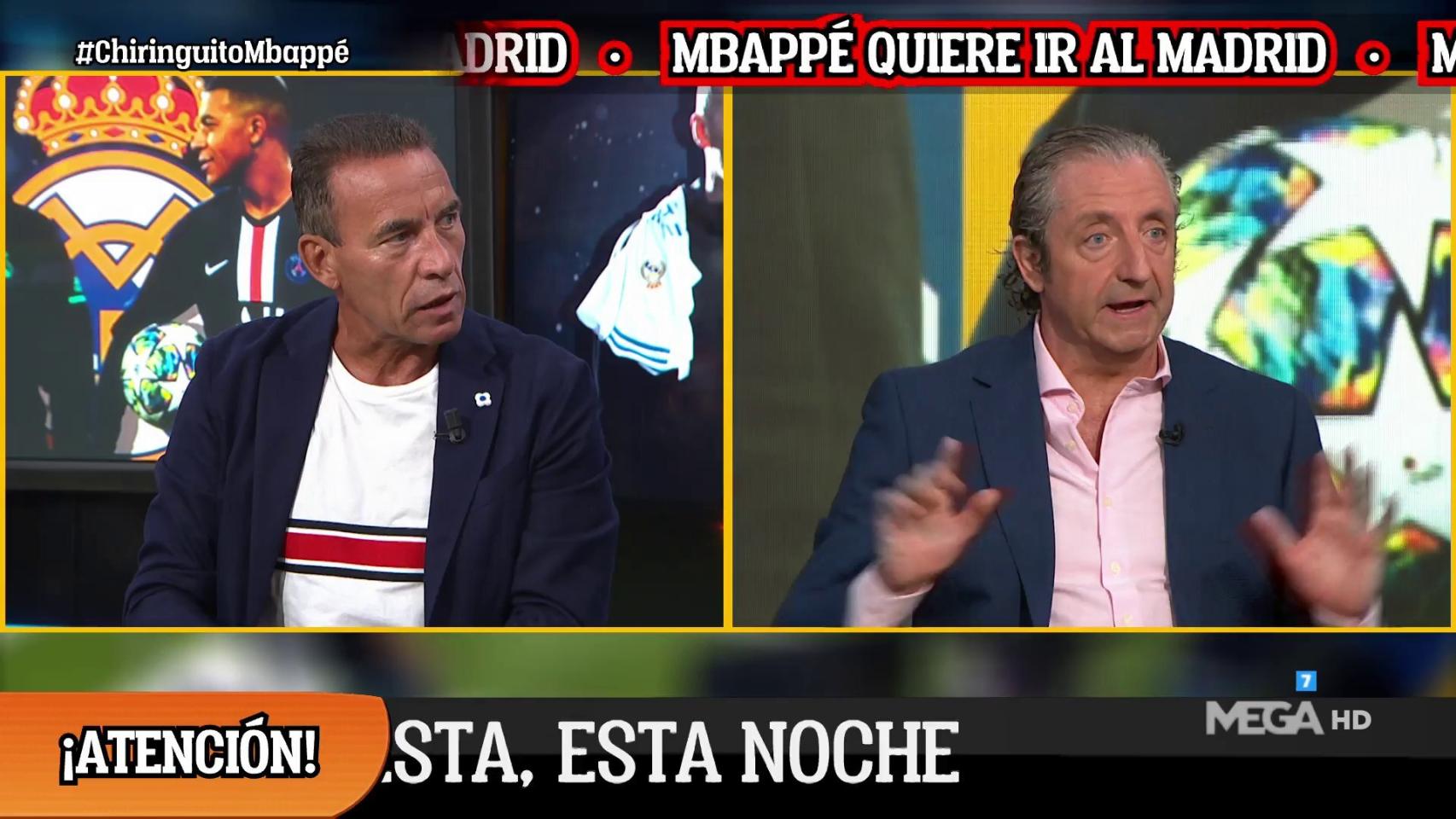 Paco Buyo y Josep Pedrerol, en El Chiringuito. Foto: Twitter (@elchiringuitotv)