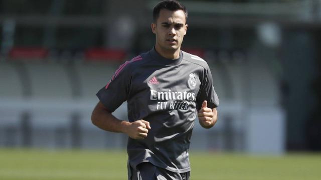 Sergio Reguilón, en un entrenamiento del Real Madrid